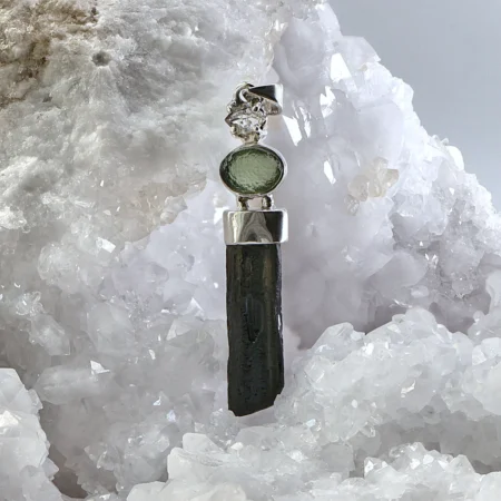 HQ Moldavite Trio Healing Pendant