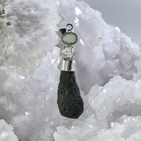 HQ Moldavite Trio Healing Pendant