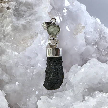 HQ Moldavite Trio Healing Pendant