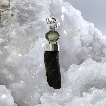 HQ Moldavite Trio Healing Pendant