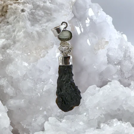 HQ Moldavite Trio Healing Pendant