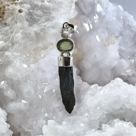 HQ Moldavite Trio Healing Pendant